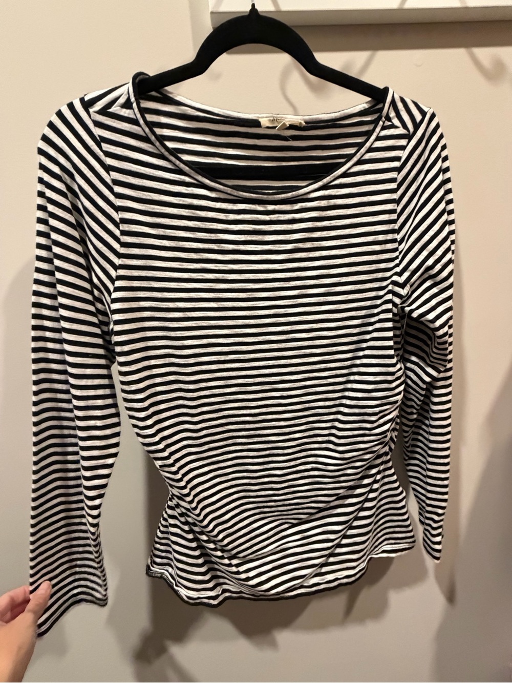 Madewell Black & White Striped Long-Sleeve Tee